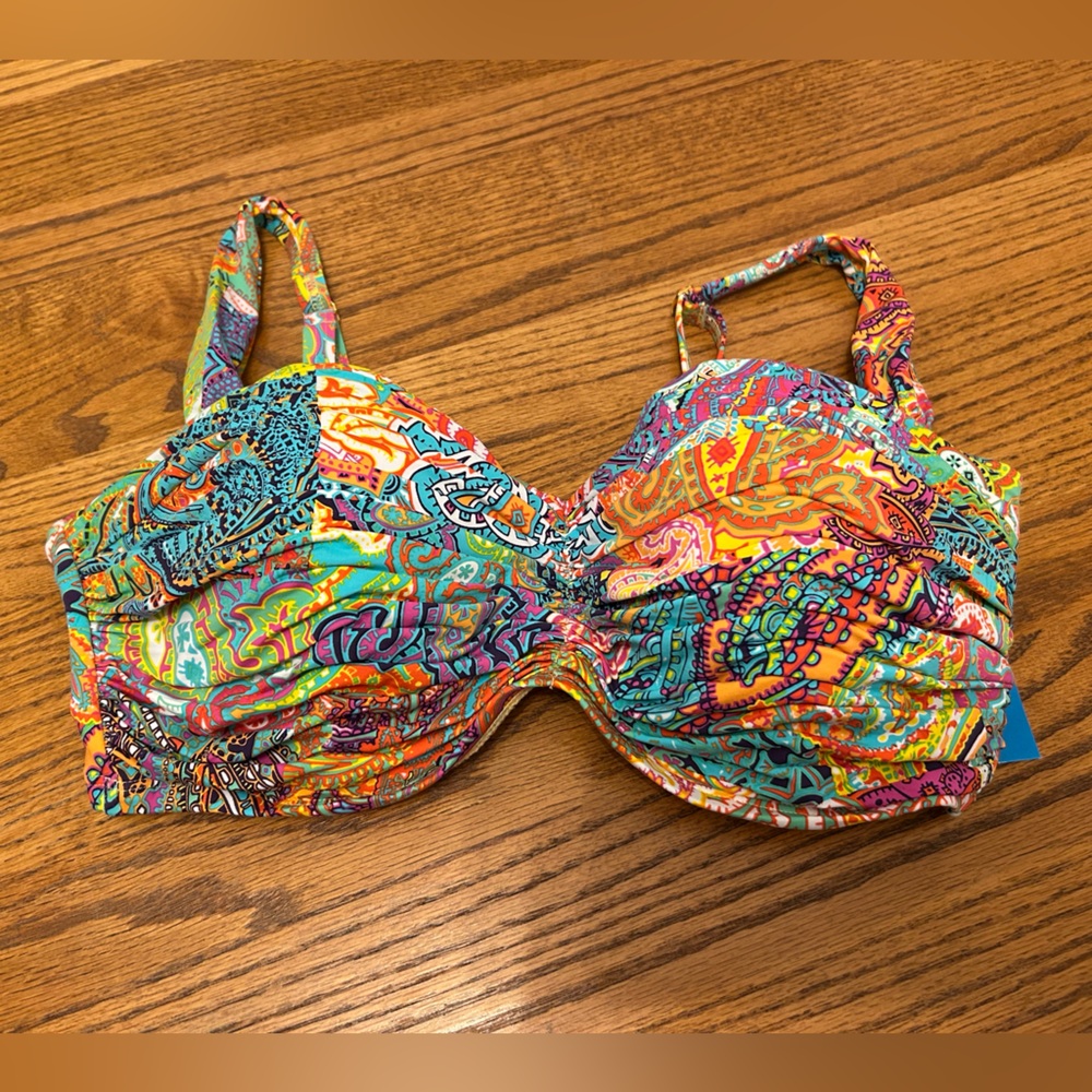 NWT Bleu Rod Beattie Multicolor Swim Bikini Bra Top